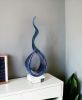 19" Blue and Green Murano Glass Modern Abstract Tabletop Sculpture