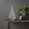 10" Mouth Blown Clear Glass Christmas Tree Sculpture