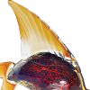16" Black and Red Murano Glass Fish Figurine Tabletop Sculpture