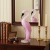 15" Pink Murano Glass Flamingo Figurine Tabletop Sculpture