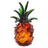 9" Orange Murano Glass Pineapple Statue Tabletop Sculpture