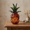 9" Orange Murano Glass Pineapple Statue Tabletop Sculpture