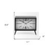 Rectangular Black Metal Desk Table Clock