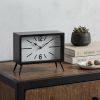 Rectangular Black Metal Desk Table Clock