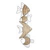 Metal And Wood Vertical Swimming Fish Wall Decor