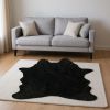 5' X 7' Black Faux Cowhide Area Rug