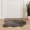 2' X 3' Gray Faux Rabbit Fur Area Rug