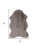 2' X 3' Gray Faux Rabbit Fur Area Rug