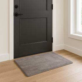Luxe Faux Rabbit Fur Rectangular Rug 3' X 5'   - Grey