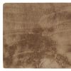 Luxe Faux Rabbit Fur Rectangular Rug 3' X 5'   - Taupe