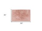 Luxe Faux Rabbit Fur Rectangular Rug 3' X 5'   - Blush Pink