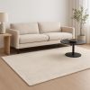 Luxe Faux Rabbit Fur Rectangular Rug 5' X 8'   - Ivory