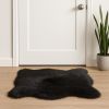 2' X 3' Black New Zealand Natural Sheepskin Rug