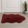 2' X 3' Raspberry New Zealand Natural Shearling Sheepskin Rug