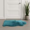 2' X 3' Steel Blue New Zealand Natural Sheepskin Rug