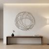 26" Silver Metal Abstract Round Hanging Wall Art Decor
