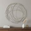26" Silver Metal Abstract Round Hanging Wall Art Decor