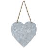 Welcome Gray Galvanized Metal Wall Art
