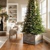 23" Gray White Wash Plank Christmas Tree Collar