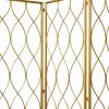 Golden Scroll Three Panel Room Divider Screen