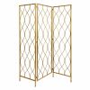 Golden Scroll Three Panel Room Divider Screen