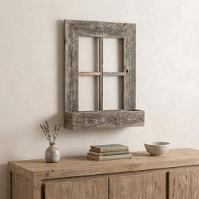 22X18 Rustic Weatered Grey Window Frame With Planter
