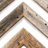 Set Of 3 Rustic Weathered Grey Wood Chevron Arrow