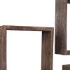 Set Of 3 Square Espresso Reclaimed Wood Open Box Shelve