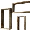 Rustic Farmhouse Set Of 3 Rectangle Shadow Box Shelves
