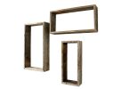 Rustic Farmhouse Set Of 3 Rectangle Shadow Box Shelves