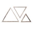 Set Of 3 Triangle Rustic Natural Weathered Grey Wood Open Box Shelve