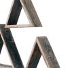 Set Of 3 Triangle Rustic Natural Weathered Grey Wood Open Box Shelve