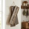 Set of Six 4" X 48" Gray and Brown Wood Planks Wall Decor