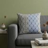 Gray And Blue Aztec Diamond Throw Pillow