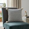 Gray Pearl Pom Throw Pillow