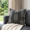 Black And White Abstract Stripes Throw Pillow