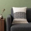Black And White Geometric Fringe Throw Pillow