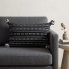 Black And Gray X Pom Throw Pillow