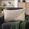 Sandy Beige Textured Throw Pillow