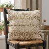Boho Woven Shaggy Sequin Throw Pillow