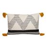 20" Beige And Black Knit Throw Pillow