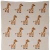 40" X 32" Gray and Orange Cotton Animal Print Throw Blanket