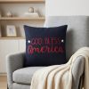 Navy Blue Patriotic Throw Pillow