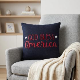 Navy Blue Patriotic Throw Pillow