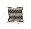 18 X 18 Brown And Black Geometric Cotton Blend Throw Pillow