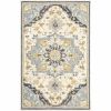 10' X 13' Blue And Ivory Bohemian Rug