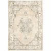 2' X 3' Beige and Ivory Power Loom Area Rug