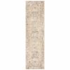 2' X 8' Beige And Ivory Center Jewel Runner Rug