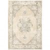 4' X 6' Beige And Ivory Center Jewel Area Rug