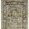 2' X 8' Green And Brown Floral Runner Rug